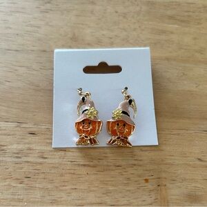 Women’s Scarecrow pumpkin dangle earrings